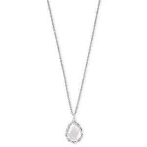 Silver Teardrop Pendant Necklace with Dainty Chain